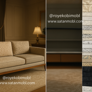 پارچه مبلی استیل و کلاسیک طرح محو مخمل شانل