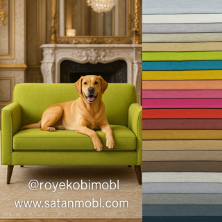 پارچه مبلی راحتی گونی بافت مناسب منازل پر رفت و آمد و دارای پت های گوناگون.