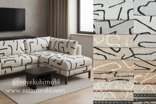 پارچه مبلی راحتی طرح دار هندسی