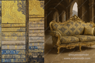 پارچه مبلی ترک سفارشی با جنس ساتن برجسته